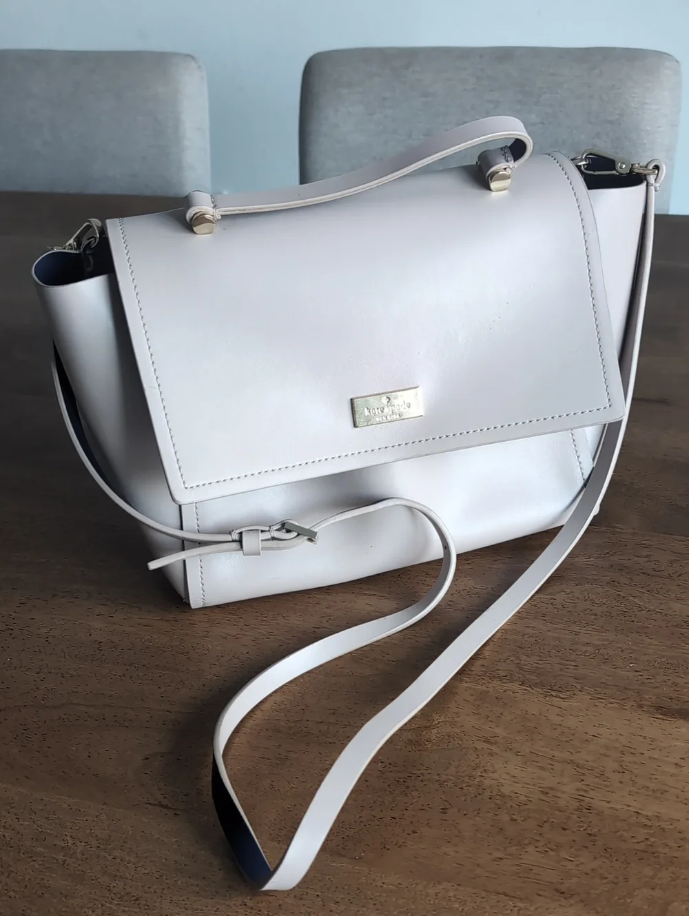 kate spade Cream Leather Satchel with Gold Hardware